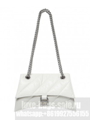 Balenciaga Crush Small Chain Bag Quilted Cream
