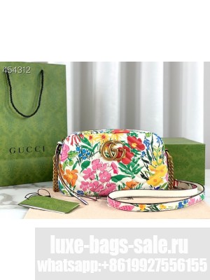 Gucci Ken Scott Small Matelasse Shoulder Bag 20cm ‎447632 Calfskin Leather Spring/Summer 2021 Collection, Floral White