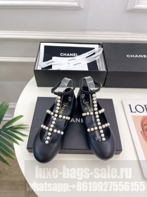 Chanel Goatskin & Imitation Pearls G45752 Black