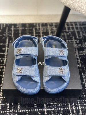 Chanel Velcro Dad Sandals Denim 2025