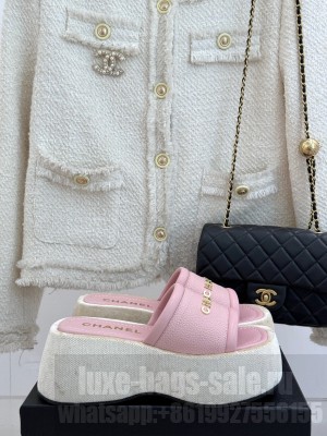 Chanel Platform lambskin mule pink 2025