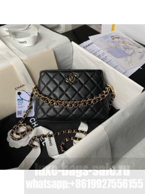 Chanel HOBO HANDBAG Lambskin & Gold-Tone Metal AS3787 black