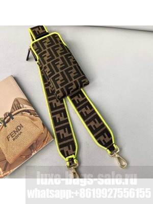 Fendi Strap You Canvas FF Shoulder Strap with iPhone Pocket Green  2021 Collection