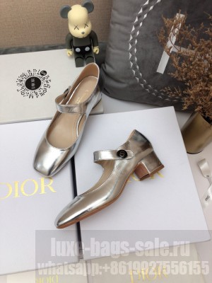 DIOR HEEL 4CM CALFSKIN D-DOLL PUMPS SILVER 2022 COLLECTION