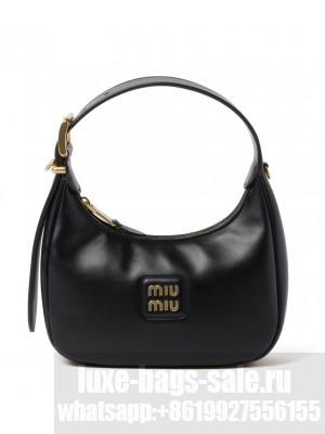 Miumiu Leather Hobo Bag 5BP084 Black