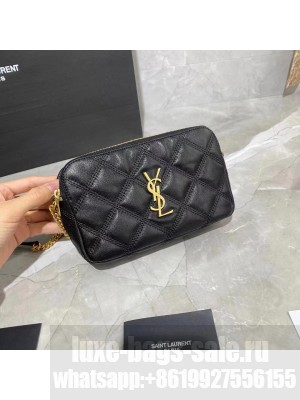 SAINT LAURENT MONOGRAM CHAIN WALLET IN LEATHER 655941 black
