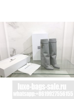 GIVENCHY SHARK LOCK PANT BOOTS IN CALFSKIN LEATHER 2022 GRAY
