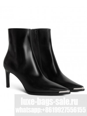 Celine Women's Verneuil Ankle Boot With Metal Toe In Calfskin Black