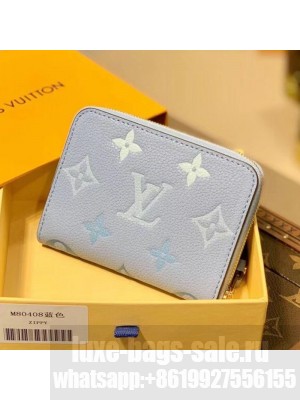 Louis Vuitton Gradient Monogram Leather Zippy Coin Purse Wallet M80408 Summer Blue 2021 Collection