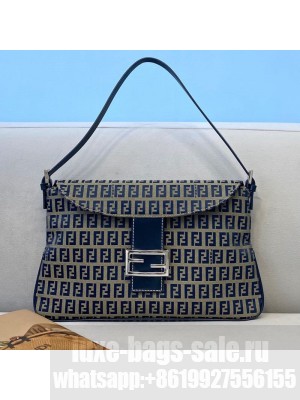 Fendi Vintage Baguette FF Shoulder Bag 0156 Blue  2021 Collection