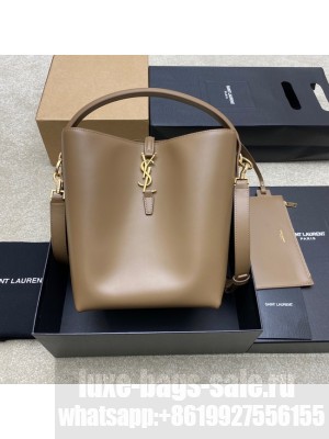 SAINT LAURENT LE 37 IN SHINY LEATHER 742828 Khaki