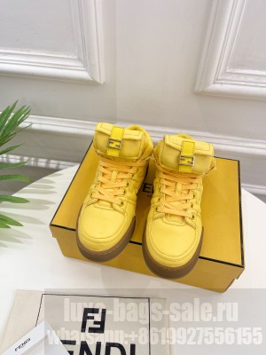 FENDI MATCH Yellow nylon high-tops sneakers 8E8380