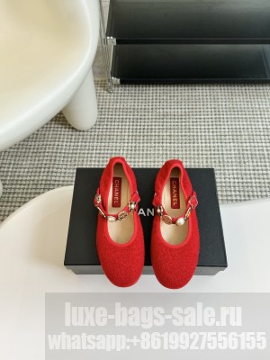 Chanel Tweeds & Fabrics Mary Jane Red