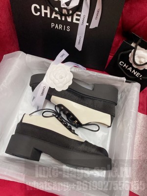 Chanel Women's Lace-Ups White Calfskin & Silk 2021 Collection