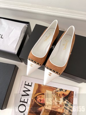 Chanel Suede Chain Pointed Toe Ballerinas 2021 Collection 02