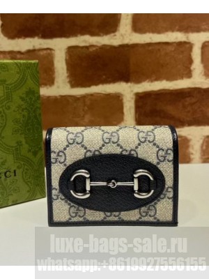 Gucci Horsebit 1955 Small Wallet Dark Blue