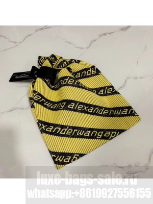 Alexander Wang Small Logo Knit Jacquard Shopper Tote Bag Yellow