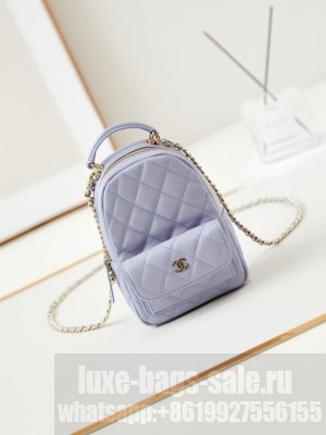 Chanel MINI BACKPACK AP3753 Grained Calfskin & Gold-Tone Metal light purple