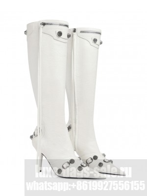 Balenciaga Women's Cagole 90mm Boot Cream