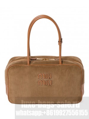 Miumiu Beau Corduroy Top-handle Bag Coffee