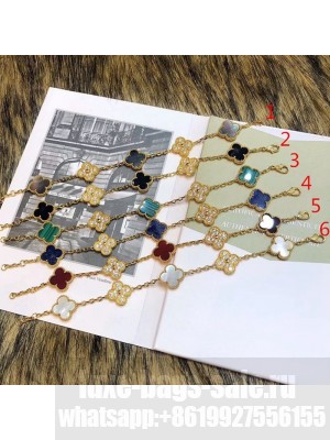 VanCleef&Arpels Lucky Crystal Five Clovers Bracelet  Collection