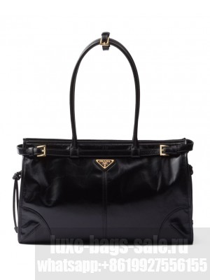 Prada Large leather handbag Black