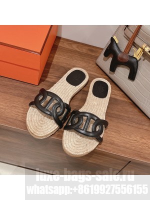 HERMES CHAINE D'ANCRE FAMOSA ESPADRILLES BLACK
