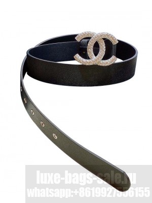 Chanel Cowhide Belt Black