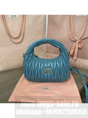 Miu Miu Wander Matelasse Original Sheepskin Bag 5BC125 Blue
