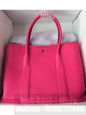 Hermes Leather Garden Party Medium Bag In Rosy