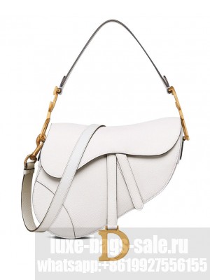 Christian Dior Saddle Bag With Strap White