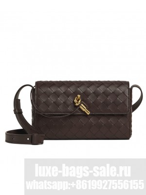 Bottega Veneta Mini Andiamo Cross-Body Bag Dark Coffee