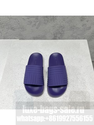 BOTTEGA VENETA Unisex Rubber Slider Flat Slide Sandals Purple