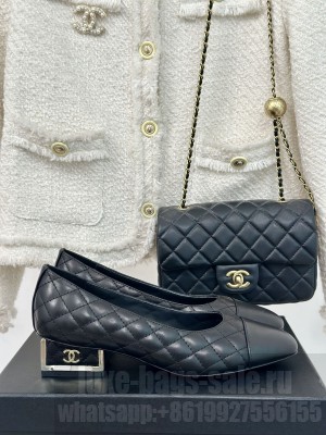 Chanel Women's Metal Heel Quilting Lambskin 2024 Black