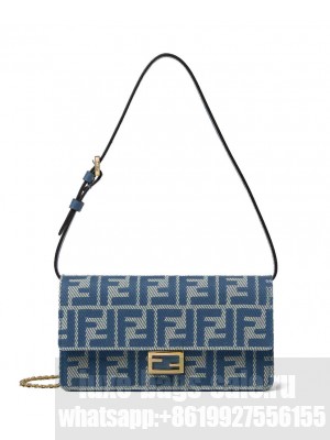 Fendi Fendi Women Baguette Wallet On Chain 8M0498 Blue