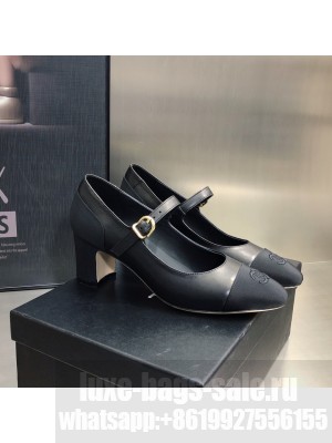 Chanel Lambskin & Grosgrain Mary Janes Pumps 7cm Black 2022 Collection