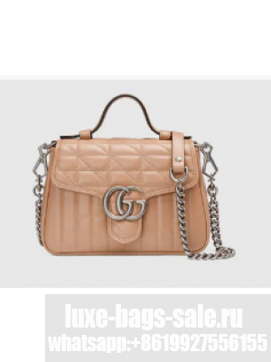 Gucci GG Marmont mini top handle bag 583571 Rose beige