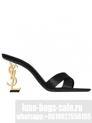 Saint Laurent Women's Opyum Mules In Satin Crepe Black