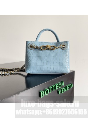 Bottega Veneta Mini Andiamo alligator leather 805232 blue