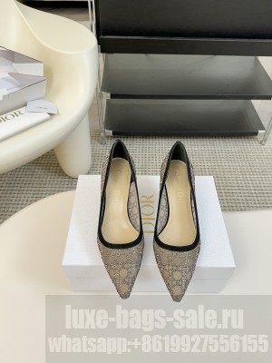 Dior Capture Black mesh with drill heel 6.5cm pumps 2025 