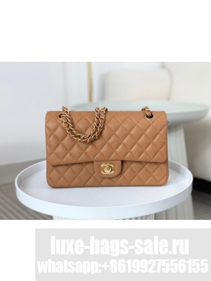 CHANEL CLASSIC 11.12 HANDBAG AS01112 BROWN&GOLD Metal