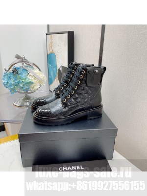 Chanel Women's Combat Boots Black 05 2021 Collection
