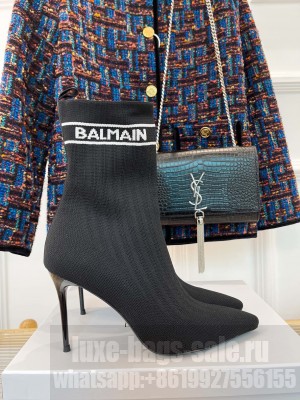 Balmain Women's 9.5cm Skye Stretch Knit Ankle Boots 04