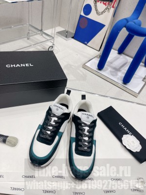 Chanel Fabric & Suede Sneakers Blue
