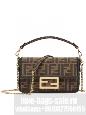 Fendi Mini Baguette Fabric Bag 8BS0171 Coffee