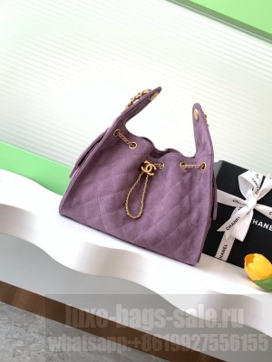 Chanel SUEDE HOBO BAG AS5293 Purple