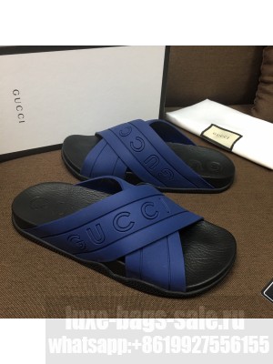 Gucci Unisex Rubber Flat Slide Sandals 023 2021 Collection