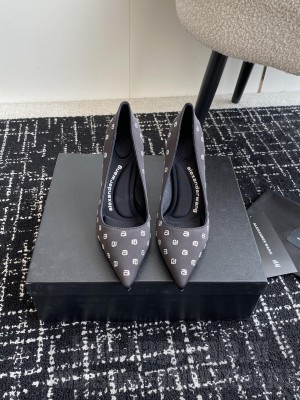 Alexander Wang 10cm Black Silk With Crystal Pointed Pump