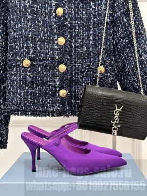 Prada Satin high-heeled mules 2024 Purple