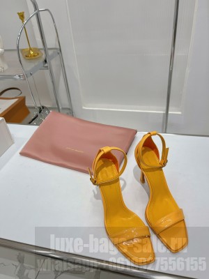 Amina Muaddi kim sandal 9.5cm bubble yellow patent silver buckle